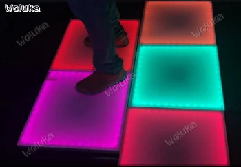 

50cm LED Induction Dance Tile lamp luminescent induction discoloration effect floor tile interactive Flooring CD50 W03