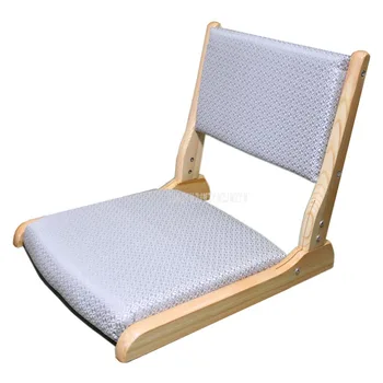 

Japanese Style Simple Solid Camphor Wood Foldable Floor Seating Living Room Chair Bedroom Upholstered Folding Chair Legless