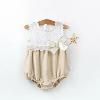

Newborn Baby Girl Lace Romper Bodysuit Jumpsuit Outfit One-Piece Sunsuit Clothes Baby Girl Clothes Summer New O-neck Sleeveless
