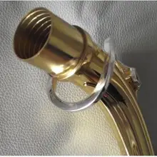 Alto Eb для саксофона на шею Золотой корпус+ ключи с серебристым напылением