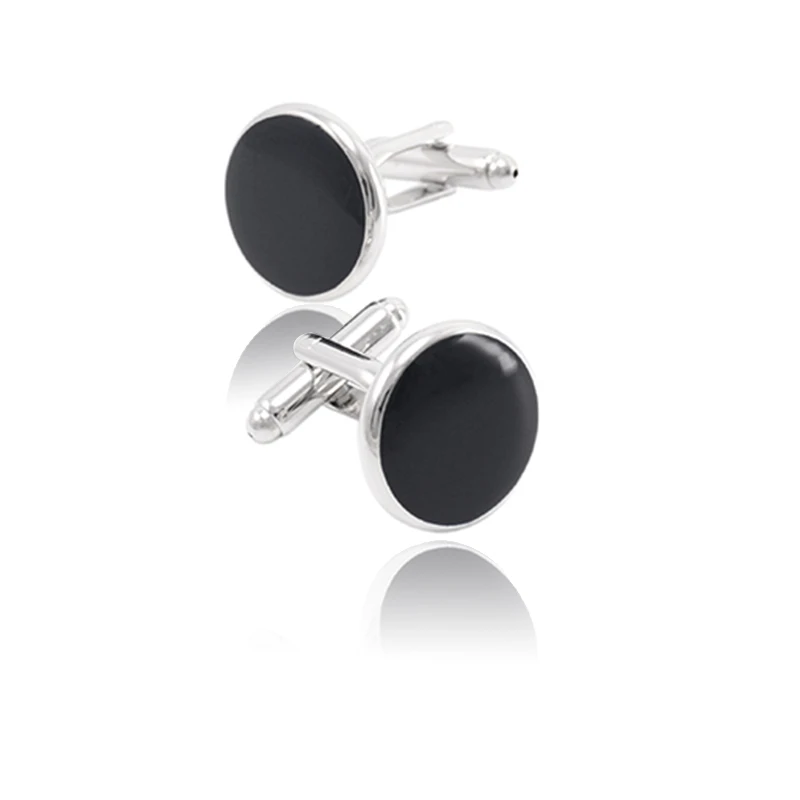 

Black Round Crystal Mens Cufflinks Unique Quality Copper Gemelos Shirt Cuff links Memorable Suit Wedding Gifts Men Cuff Button