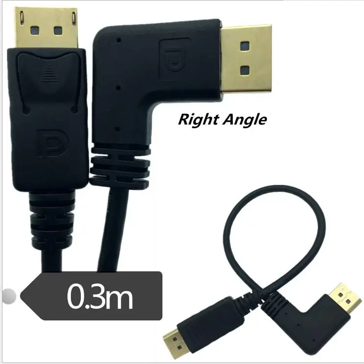 Позолоченные 90 градусов локоть DP линия HD DisplayPort кабель адаптера TV monitor цифровая