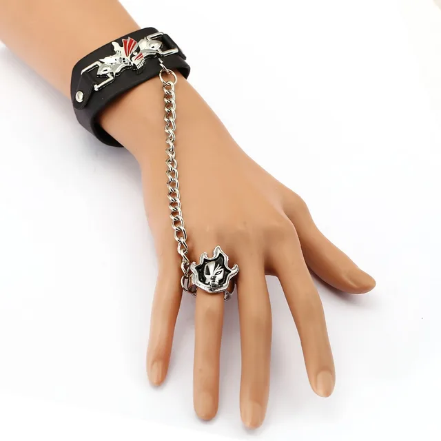 Jewelry BLEACH Leather Bracelet Kurosaki ichigo Link Charm Bracelets