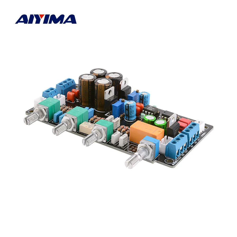 

AIYIMA OPA2604+AD827JN Preamplifier Tone Board HIFI Preamp Volume Adjustment NE5532 Tone Amplifier Pre-amp Dual AC15V-18V
