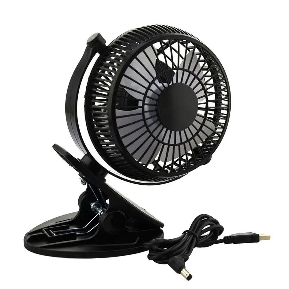 

Clip Desk Fan USB Mini Table Fan, 5 Inch 2 Speed Clip On & Stand Portable Quiet Air Cooling Fan USB Powered 360° Rotating