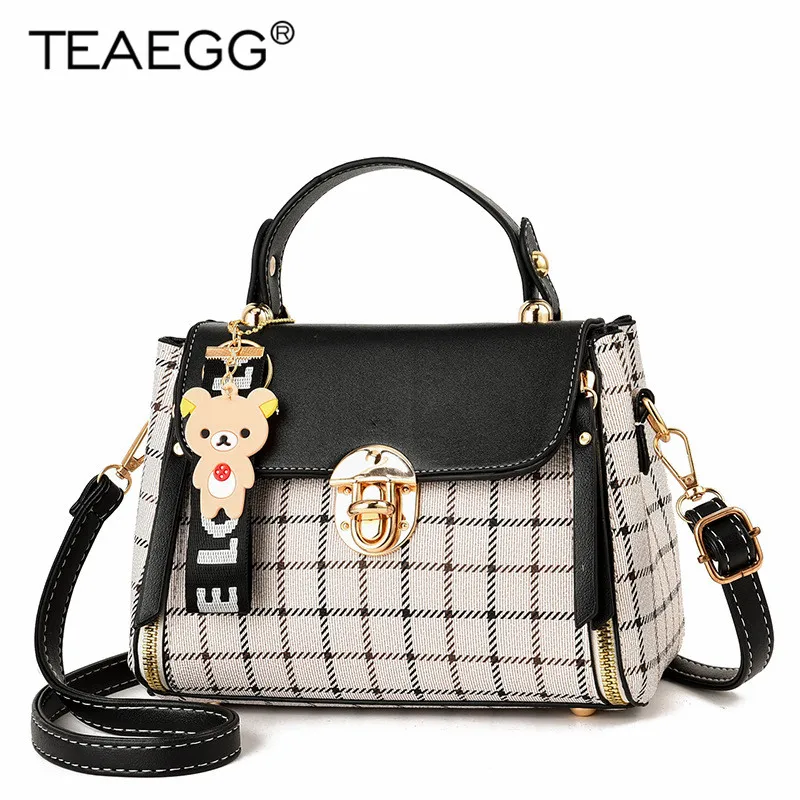 

TEAEGG Fashion Design Women Bee Striped Shoulder Bag Handbags CrossBody Lattice Mini Female Messenger Bags Bolsas Feminina