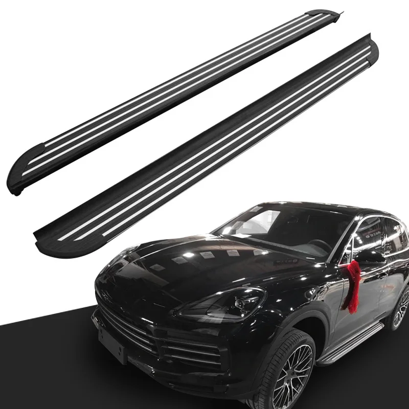 2 PCS Side Step FIT for Porsche Cayenne 2018 2019 2020 Running Board Nerf Bar Platform Iboard