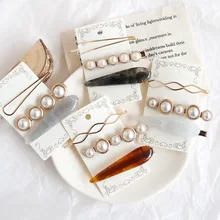 3 шт./компл. металлический жемчуг заколка для волос, Комбинации в минималистском стиле больших прелестная легкая челка клип слово боковой зажим шпилька для волос аксессуары G0402