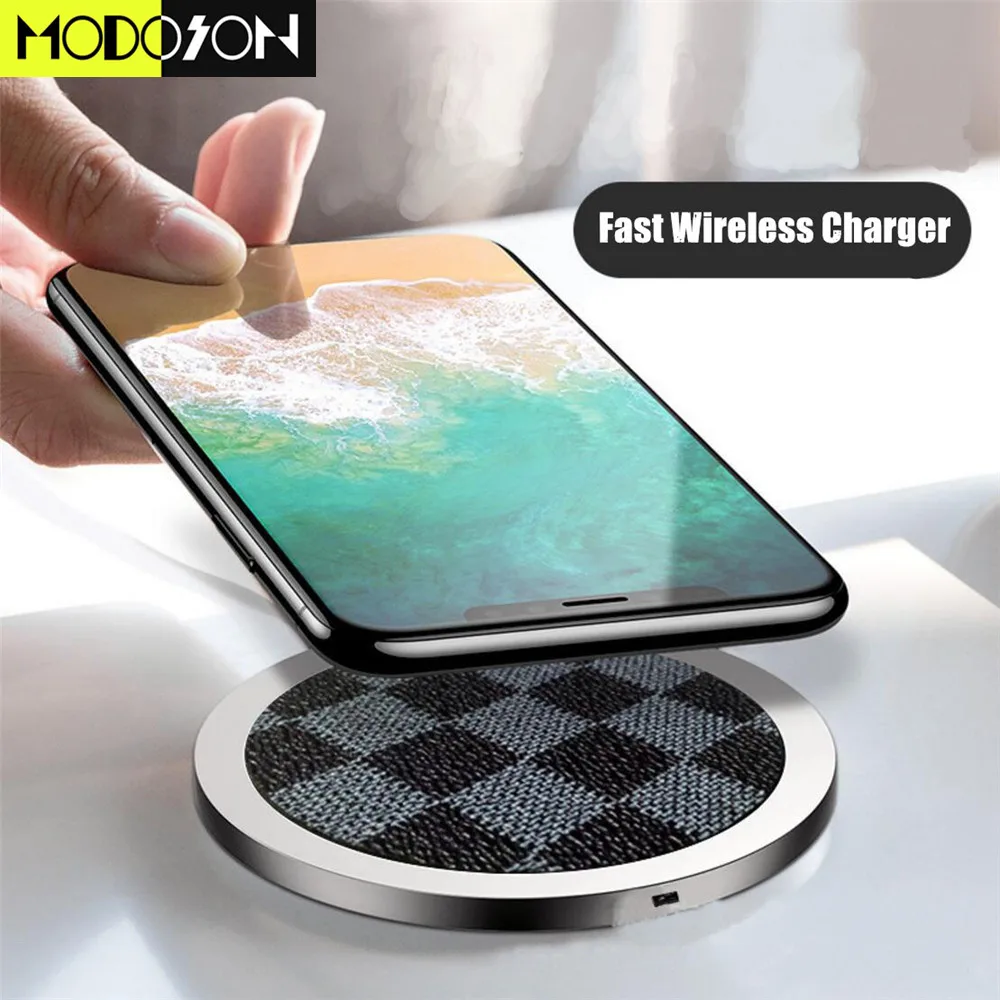 

MODOSON Wireless Charger A8 QI 9V 10W Fast Charging Double Coils Pad Dock For iphone 8 Plus X XS MAX XR Samsung S9 S8 S7 Note 9