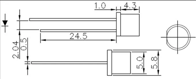 Dip 5 мм с плоским верхом led красный диффузный светодиод 620-625nm 1,8-2.2nm