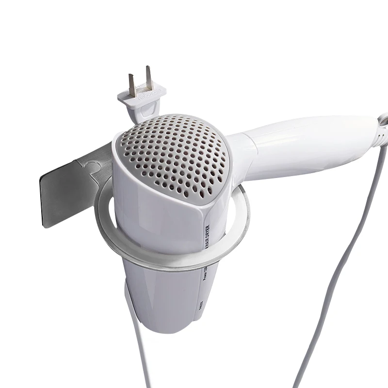 مجفف الشعر رفوف التخزين رفوف حامل جولة جدار عصا الحمام الفولاذ المقاوم للصدأ المنظم اكسسوارات لوازم المنتجات البنود