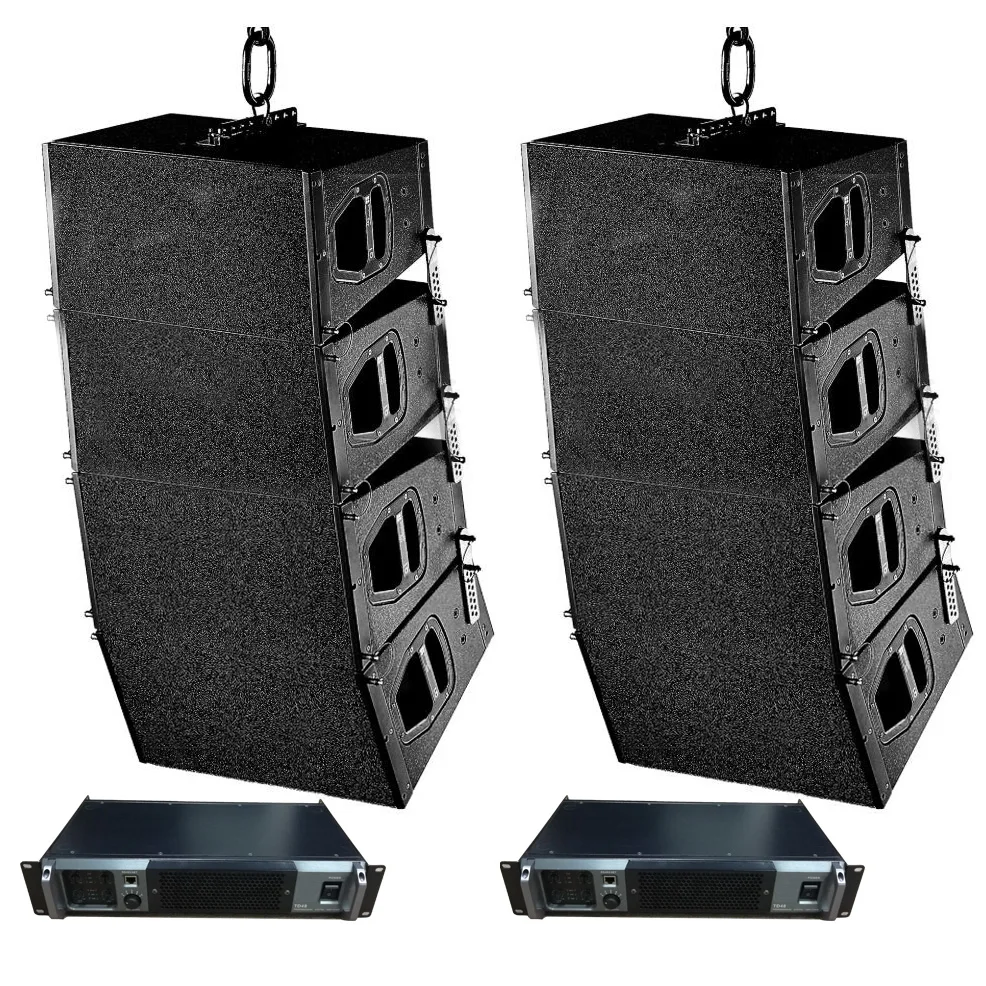 

8 Units Dual 10 inch Q1 Line Array Speakers and 2 Pieces Power Amplifiers with DSP inside Live Sound Combo