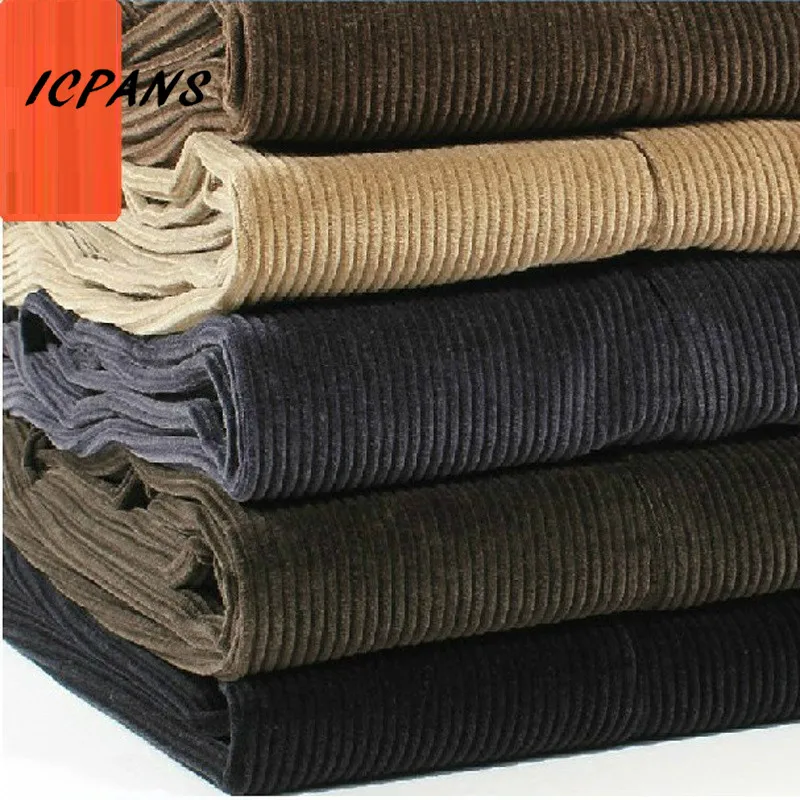 Men's Corduroy Pants Corduroy Pants Casual Pants Straight Thick Warm Autumn Winter High Waist Plus Size 40 42 44 46