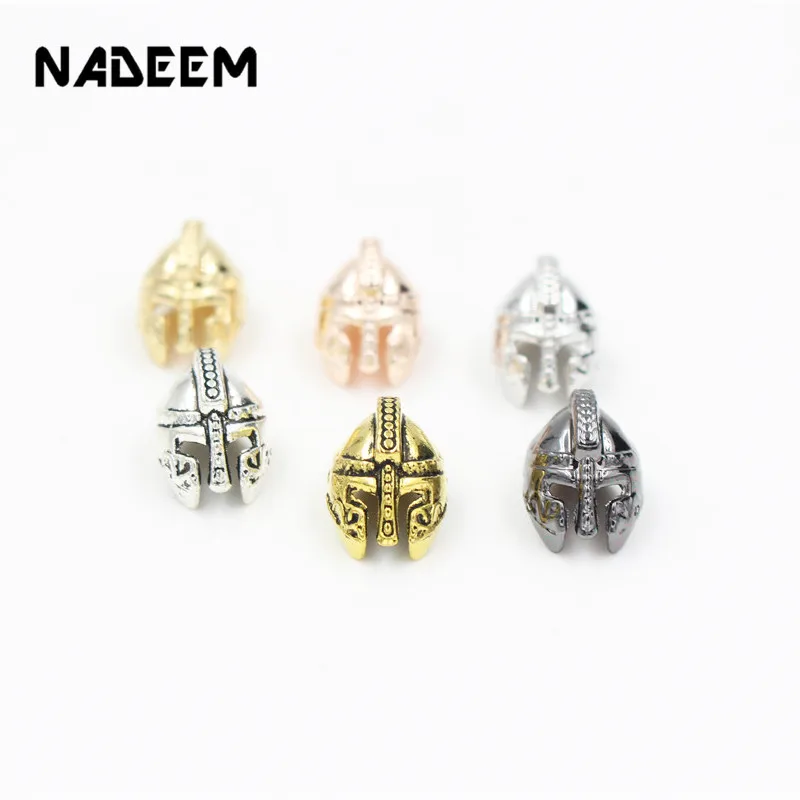

NADEEM 10Pcs/Lot Metal DIY Antique Sliver Gold Color Roman Warrior Gladiator Helmet Charms Beads Spacer Beads For Jewelry Making