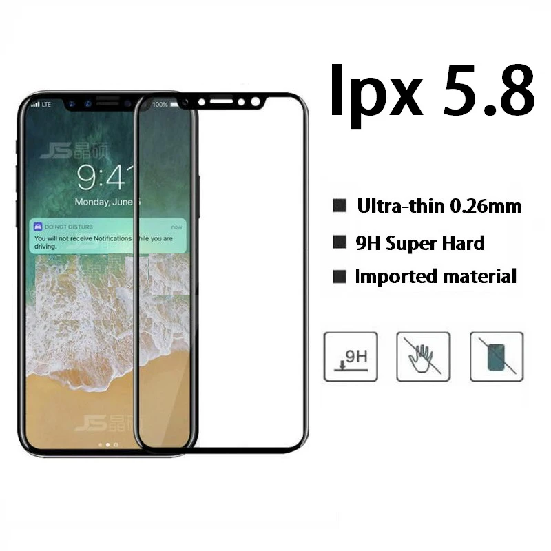50 шт./лот для iphone x протектор экрана из закаленного стекла полный охват края