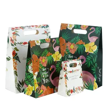 

20pcs/lot Cartoon Flamingo Paper Gift Bag Kids Birthday Party Decoration Christmas Wedding Favors Candy Bag Party Supplies