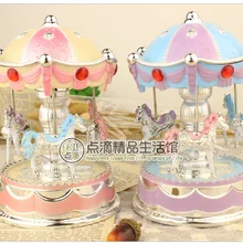Валентина музыкальная шкатулка 8 тонов механический Тип подарки merry-go-круглый с светом