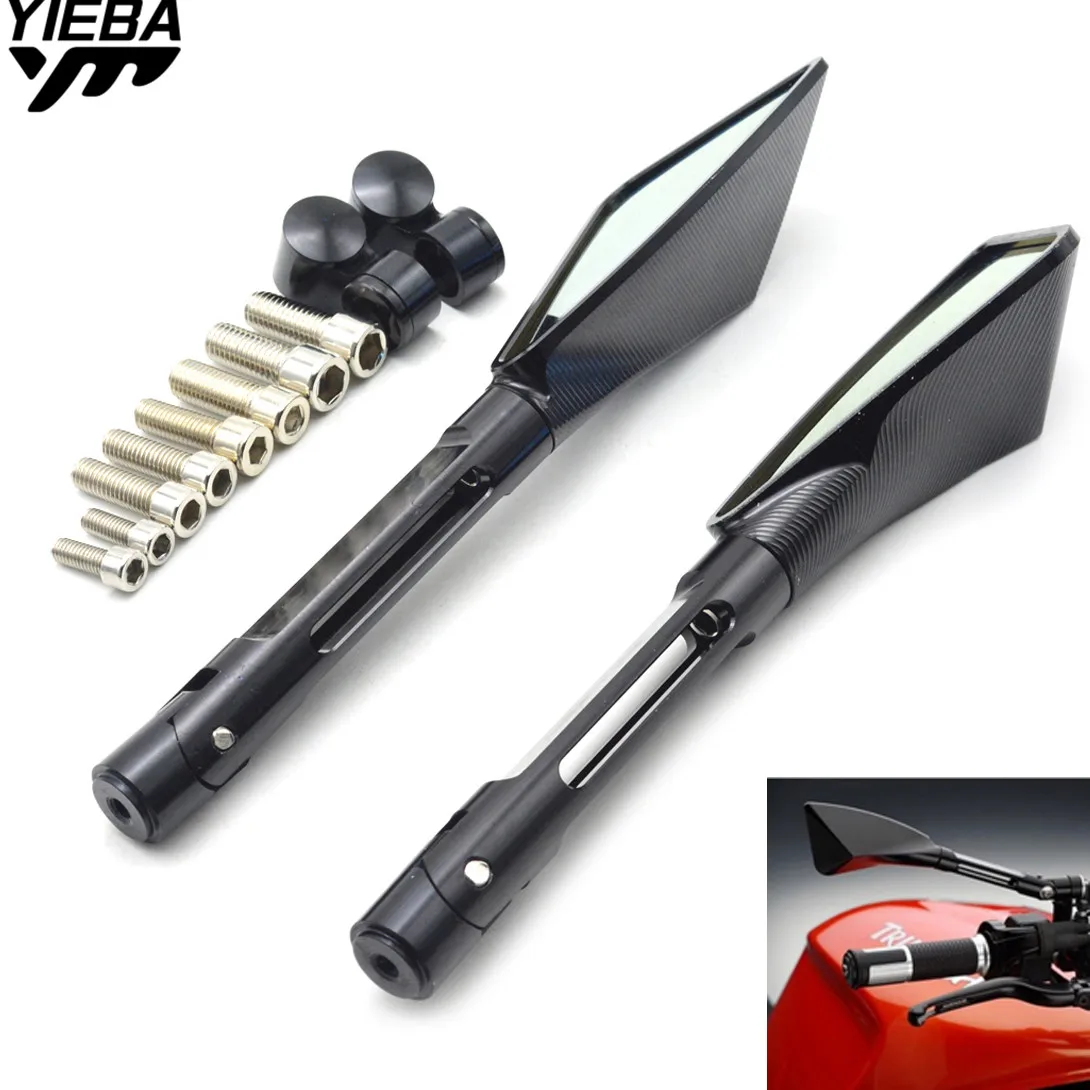 Motorcycle CNC Rearview Mirrors Blue Glass Rear View Side Mirror FOR YAMAHA XJR400 XJR1200 XJR1300 XJ600 XJ6 Ducati 796 MONSTER