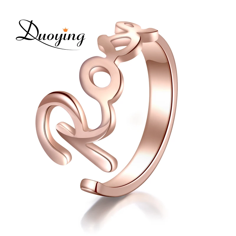 

Duoying Custom Name Ring Gold Color Personalized Fashion Ring Engraved Your Name Handmade Ring Adjustable Wedding Ring For eBay