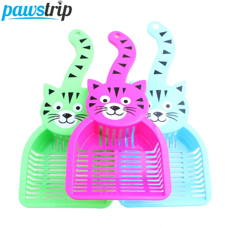 1PC Pet Cat Poop Scoop Cute Cartoon Plastic Sieve Small Dog Litter