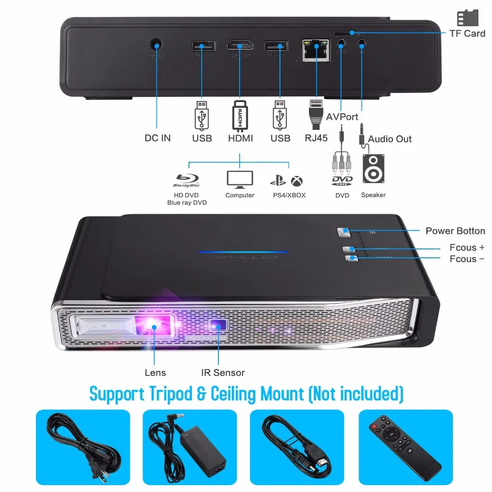 OTHA 600ANSI Iumens MiniSmart 3D Projector Home Theater ProjectorSupport 4K 1080PHD Mini Portable Projector No Built-in battrery OTHA 600ANSI Iumens MiniSmart 3D Projector Home Theater ProjectorSupport 4K 1080PHD Mini Portable Projector No Built-in battrery