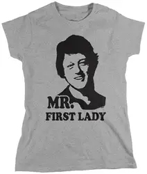 2018 Новая женская высококачественная повседневная одежда для женщин, г-н первая леди, женская футболка Билла Клинтона