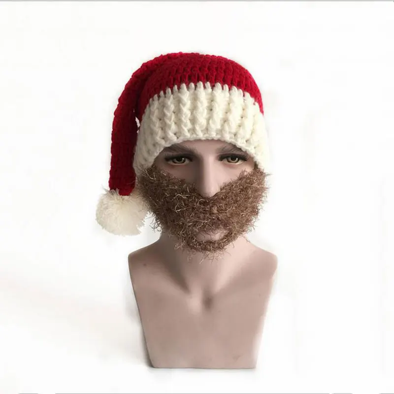 Папа Рождество Борода шляпы рождественские украшения взрослые обычные рождественские шляпы Санта-Шапки, детские головные уборы для Chiristmas вечерние партии реквизит