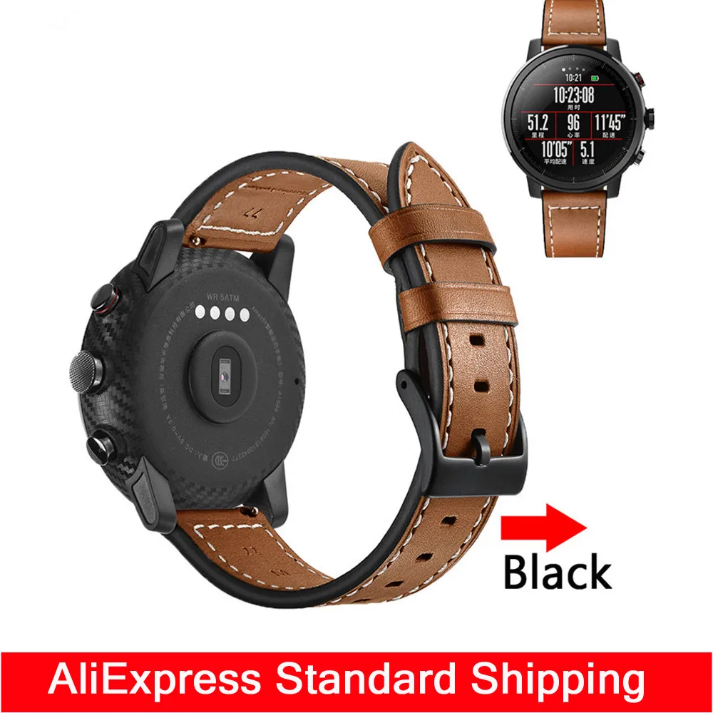 SIKAI 22mm Genuine Leather Watch Band Bracelet For Huami