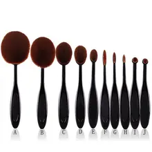 Hot 10pcs Pro Toothbrush Makeup Brush Oval Brush Set Multipurpose Makeup Brushes Set Super Nice Toothbrush Makeup Brush 5035
