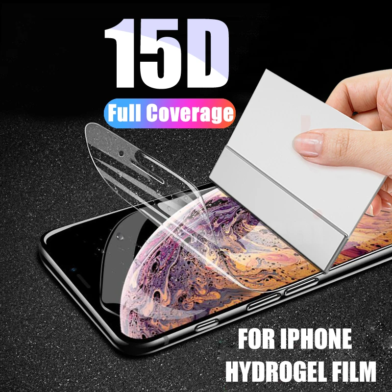 15D анти-синяя световая Гидрогелевая пленка для iPhone 7 6 6 S 8 Plus Защитная пленка для iPhone XS Max X XR(не стекло