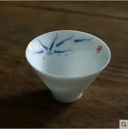 TANGPIN керамическая чайная чашка, Расписанная вручную, фарфоровая чашка кунг-фу - Цвет: 6 Fish