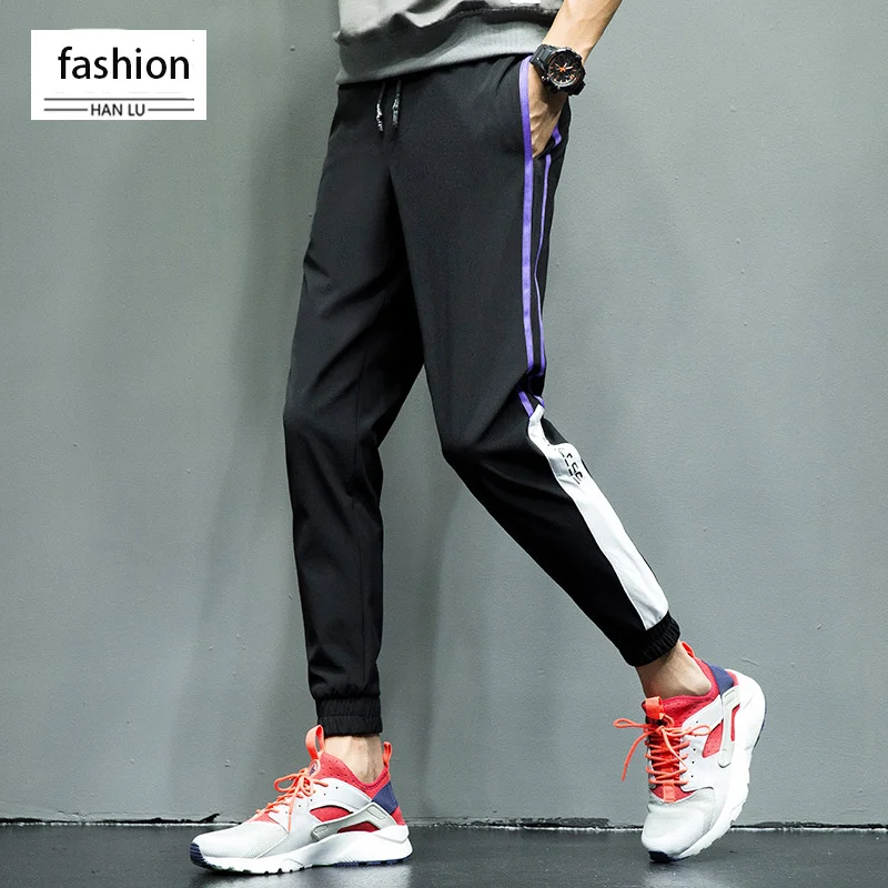 Men's Casual Pants 2019 Men's Autumn Slim Pants Sports Pants Jogging Cotton Striped Pants Sportswear Bodybuilding Goggles