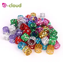 100 шт алмазные и золотые металлические трубки кольцо дредлок бусины для косичек бусины для волос для дредов регулируемые волосы кольцо для косички клипсы