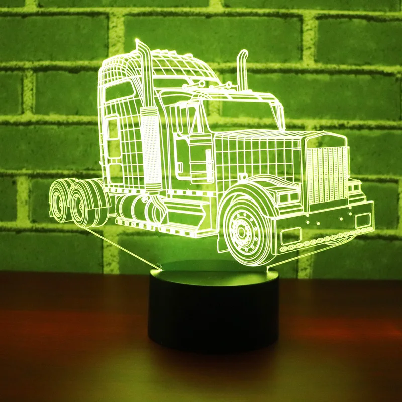 7 цветов Изменение большой грузовик ночник 3D автомобиль Led спальня настольная