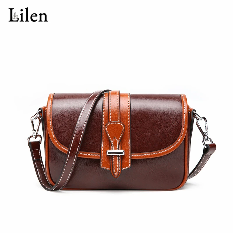 

LILEN 2019 New Design Brand Summer Soft Leather Bags Ladies Wild Crossbody Bag Contrast Color Shoulder Bag Small Flap For Women
