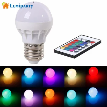 

Lumiparty Lovely 16 Colors RGB Christmas Decor Atmosphere LED Night light E27 5W 110V-220V LED lamp Spotlight Bulb + IR Remote