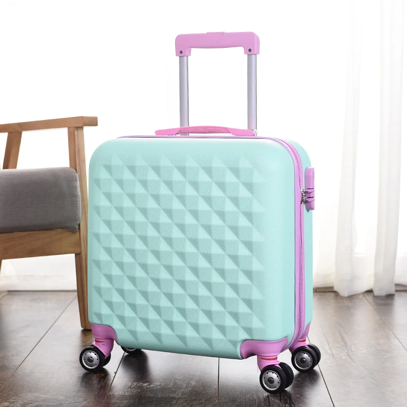 Wholesale!18inches high quality abs hardside travel luggage bag on universal wheels for girl