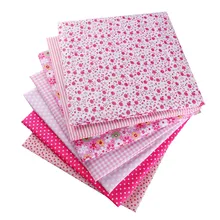 Розовый 50X50 см хлопок цветочные цветы в горошек полосатая ткань со звездами для куклы Лоскутная Одежда для шитья рукоделие домашний текстиль 53121