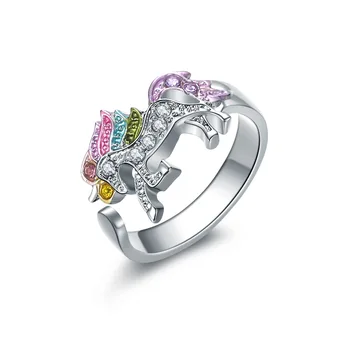 Unicorn Adjustable Alloy Crystal Ring