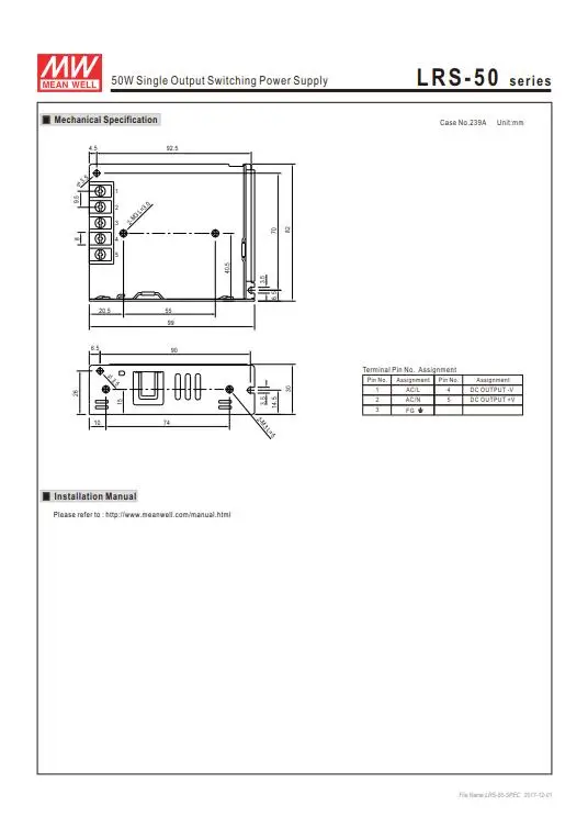 MEAN WELL LRS-50-3,3 В 5 в 12 В 15 в 24 в 36 в 48 в meanwell LRS-50 3,3 5 12 15 24 36 48 в 50 Вт одиночный выход импульсный источник питания