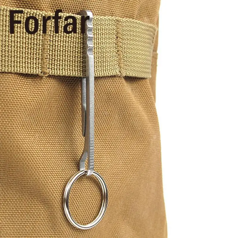 Forfar Открытый EDC Мульти инструмент кошелек из нержавеющей стали брелок застежка