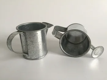 

30pcs/lot D5.5XH5.5CM Silvery Mini watering cans wedding favors bucket tin Metal Favors Decorative watering cans