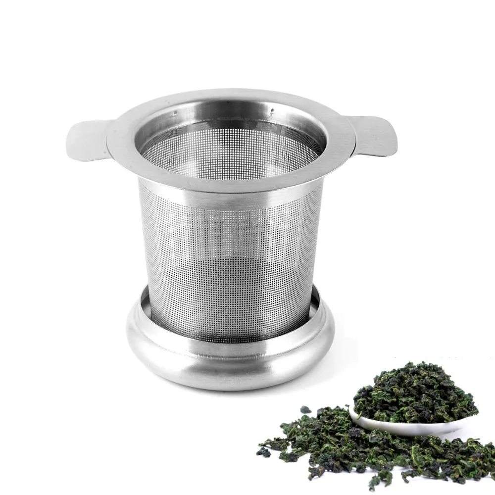 Newcomdigi Stainless Steel Tea Infuser Basket Fine Mesh Reusable Filters with 2 Handles Lid and Coffee | Дом и сад