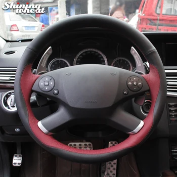 Shining wheat Chocolate Leather Black Genuine Leather Car Steering Wheel Cover for Mercedes Benz E-Class W212 E 200 260 300 Shining wheat Chocolate Leather Black Genuine Leather Car Steering Wheel Cover for Mercedes Benz E-Class W212 E 200 260 300