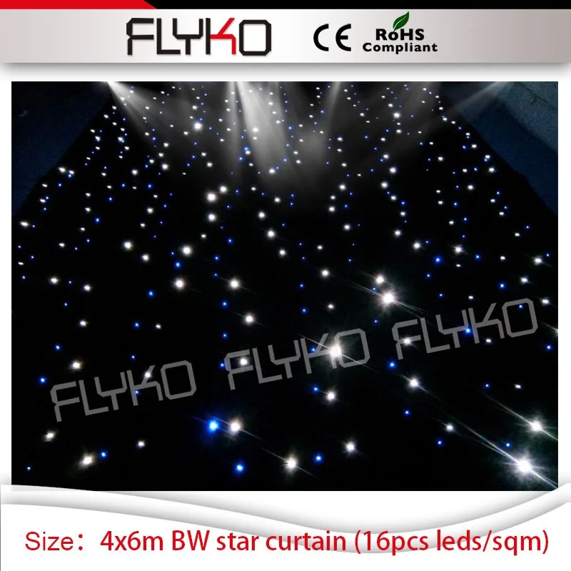 

Flyko stage Blue and white led lights 4*6m led star curtain wedding church ceiling decor