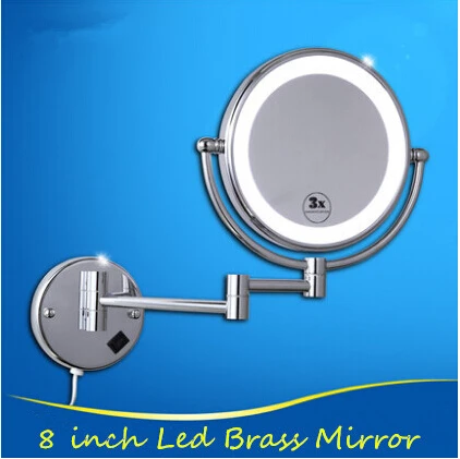 Led الحمام مرآة 360 قابل للسحب الحائط Led التجميل ماكياج حمام مرآة مزدوجة تواجه أدى مرآة الحمام اكسسوارات Led الحمام مرآة 360 قابل للسحب الحائط Led التجميل ماكياج حمام مرآة مزدوجة تواجه أدى مرآة الحمام اكسسوارات