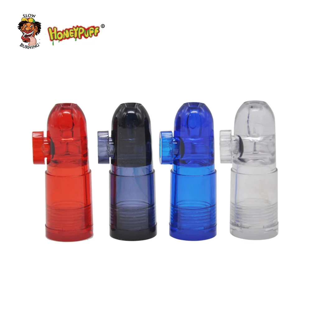 

HONEYPUFF Plastic Acrylic Snuff Dispenser Bullet Rocket Snorter Sunff Pill Bottle Snorter Sniffer