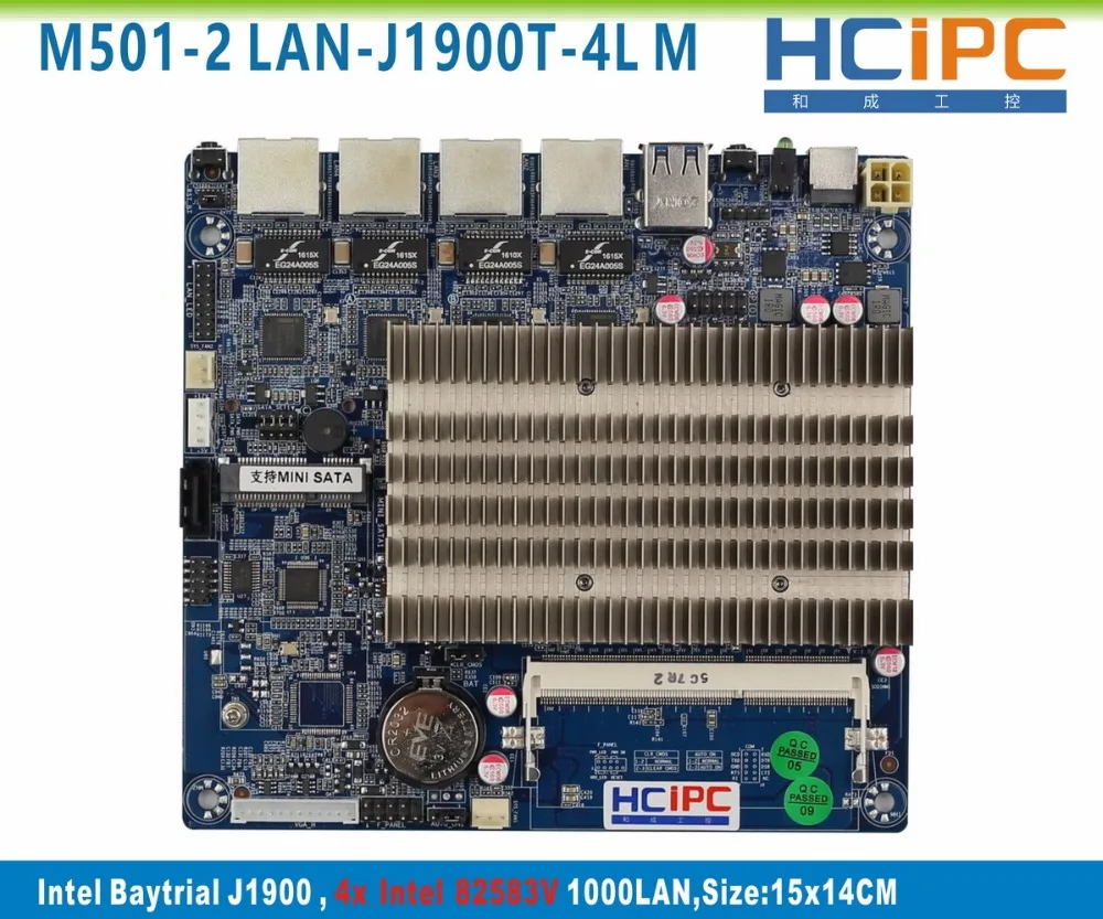 

HCiPC M501-2 LAN-J1900T-4L BayTrail J1900 4LAN ITX Motherboard,Multi LAN Firewall Motherboard,Router,Firewall System,Server PC