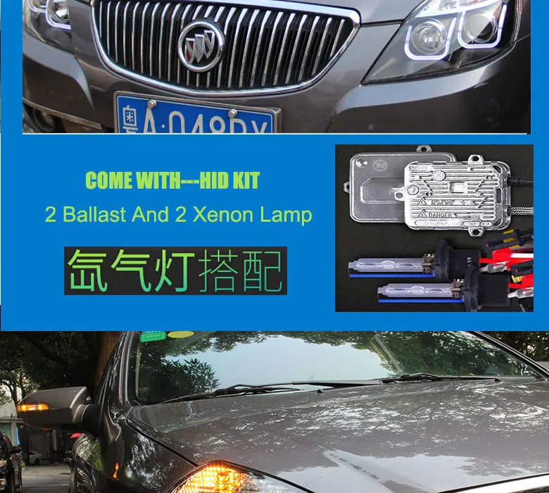 DY_L Автомобиль Стайлинг фара для Buick Excelle 2008-2013 светодиодный фары DRL H7/D2H HID Xenon Биксеноновые линзы