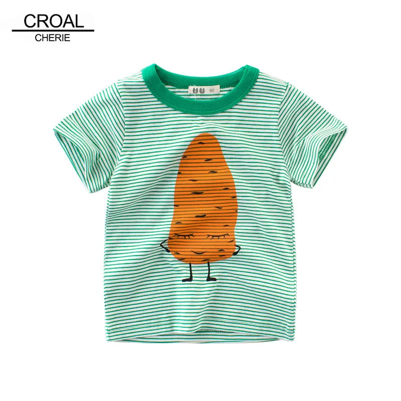 

CROAL CHERIE Summer Toddler Boys Girls Clothes Kids Clothing Fashion Letter Short Sleeves Children Shirts Tops Tee 90-140cm